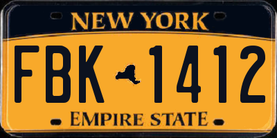NY license plate FBK1412