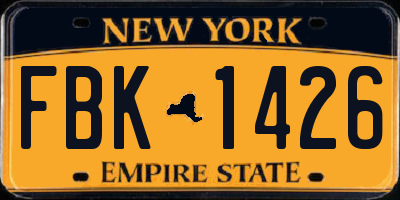 NY license plate FBK1426