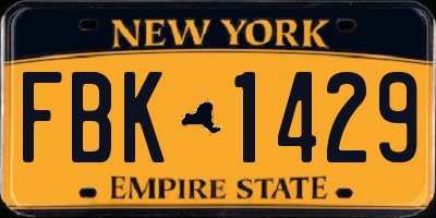 NY license plate FBK1429