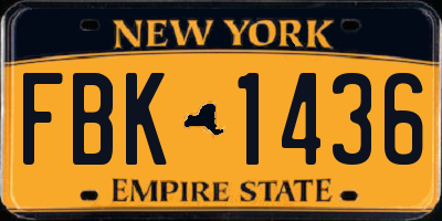 NY license plate FBK1436