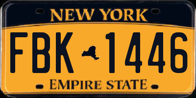 NY license plate FBK1446