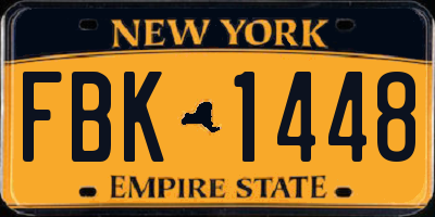 NY license plate FBK1448