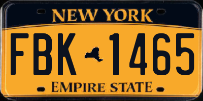 NY license plate FBK1465