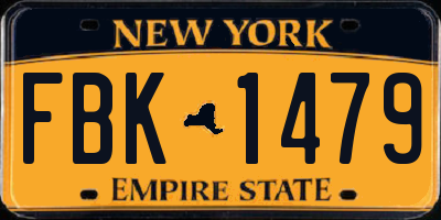 NY license plate FBK1479