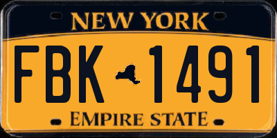 NY license plate FBK1491