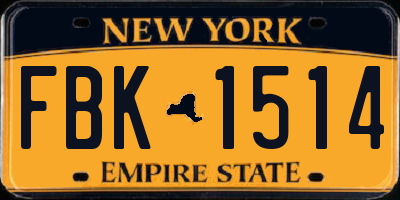 NY license plate FBK1514