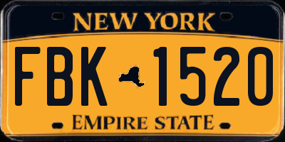 NY license plate FBK1520