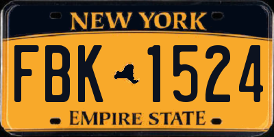NY license plate FBK1524