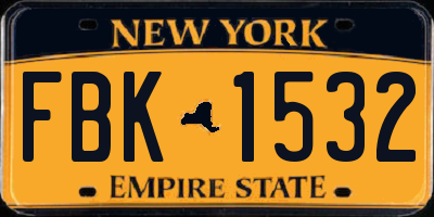 NY license plate FBK1532