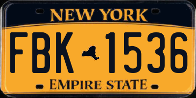 NY license plate FBK1536