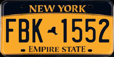 NY license plate FBK1552