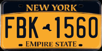 NY license plate FBK1560