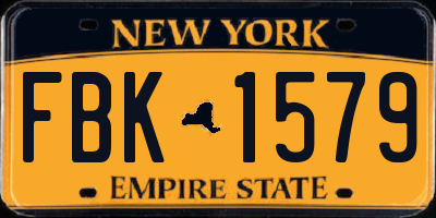 NY license plate FBK1579