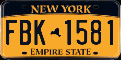 NY license plate FBK1581