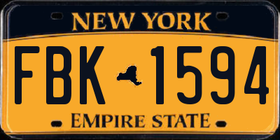 NY license plate FBK1594