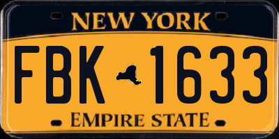 NY license plate FBK1633