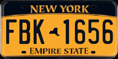 NY license plate FBK1656