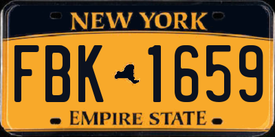 NY license plate FBK1659