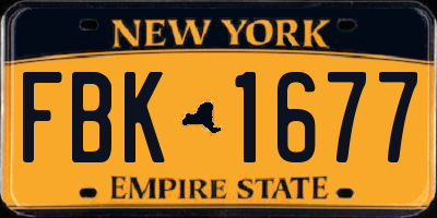 NY license plate FBK1677
