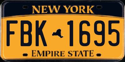 NY license plate FBK1695