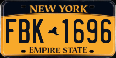 NY license plate FBK1696