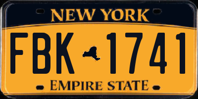 NY license plate FBK1741