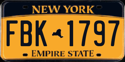 NY license plate FBK1797