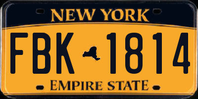 NY license plate FBK1814