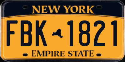 NY license plate FBK1821