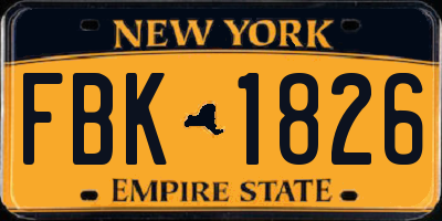 NY license plate FBK1826