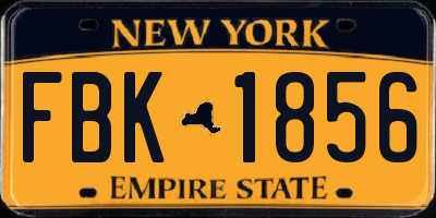 NY license plate FBK1856