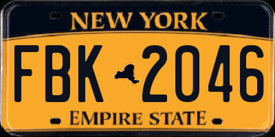 NY license plate FBK2046