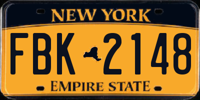 NY license plate FBK2148