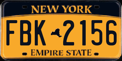 NY license plate FBK2156