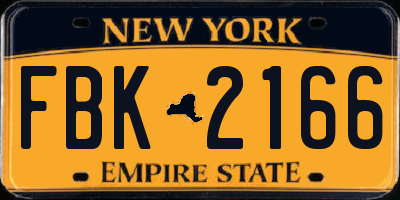 NY license plate FBK2166