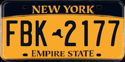 NY license plate FBK2177