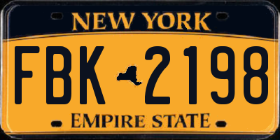 NY license plate FBK2198