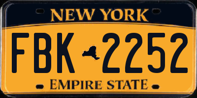 NY license plate FBK2252
