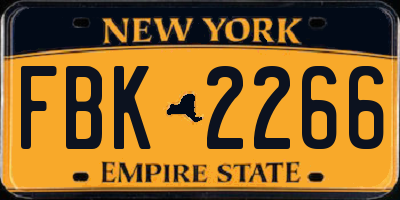 NY license plate FBK2266