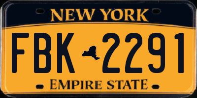 NY license plate FBK2291