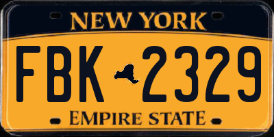 NY license plate FBK2329