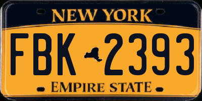 NY license plate FBK2393