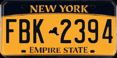 NY license plate FBK2394