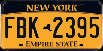 NY license plate FBK2395