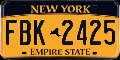 NY license plate FBK2425