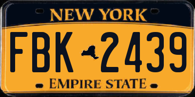NY license plate FBK2439