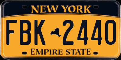 NY license plate FBK2440