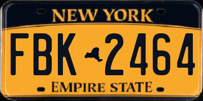 NY license plate FBK2464
