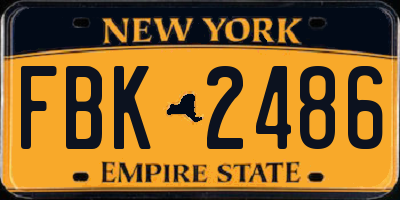 NY license plate FBK2486