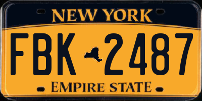 NY license plate FBK2487
